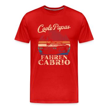 Cool Dads Driving Convertible Retro Dad Gift - Men's Premium Organic T-Shirt - red - Front - Damien (186cm)