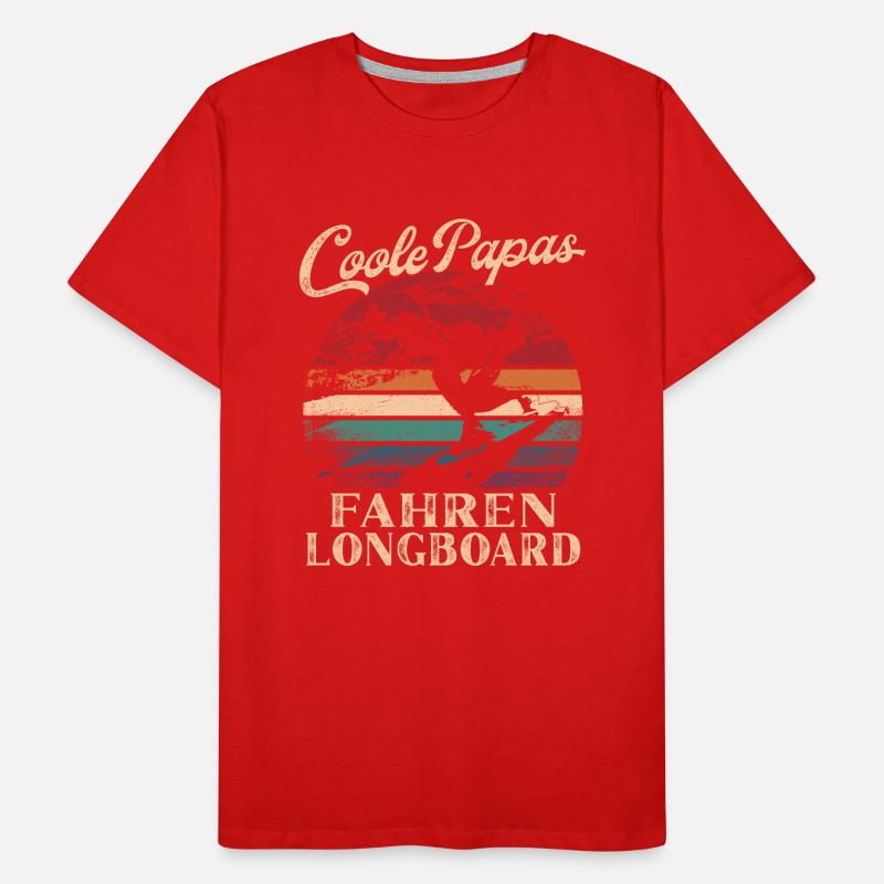 Cool Dads Riding Longboard Retro Dad Gift Men's Premium Organic T-Shirt