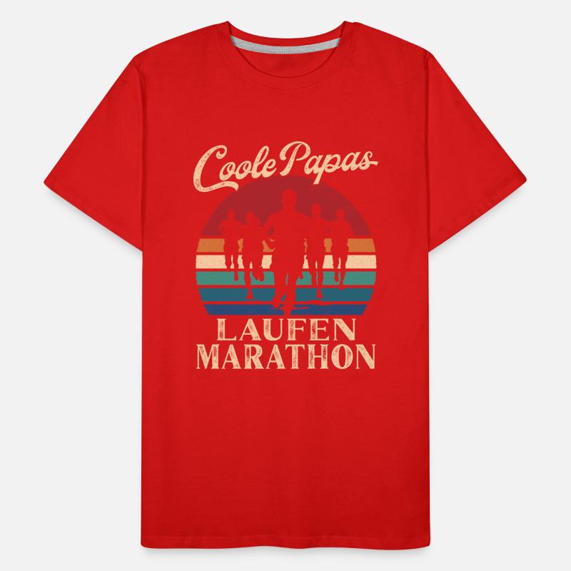 Cool Dads Run Marathon Retro Dad Gift Men's Premium Organic T-Shirt