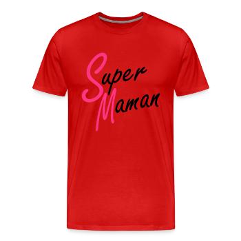 Super Maman - T-shirt bio Premium Homme - rouge - Devant - Damien (186cm)