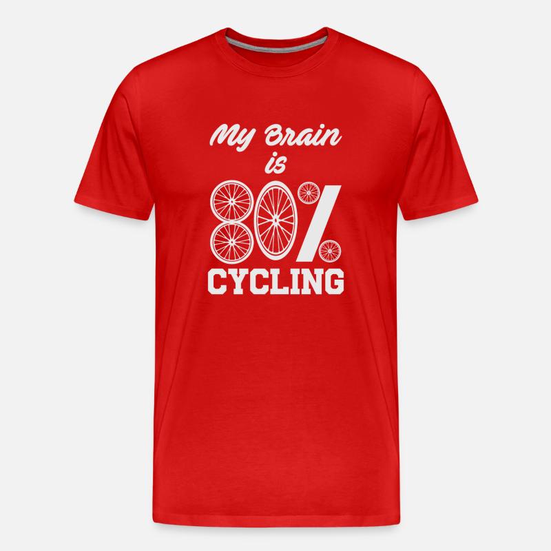MY BRAIN 80% CYCLING - Männer Premium Bio T-Shirt - Rot