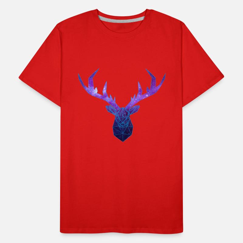 Cerf Low Poly Cosmos T-shirt bio Premium Homme