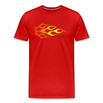 Flames - Men's Premium Organic T-Shirt - red - Front - Damien (186cm)