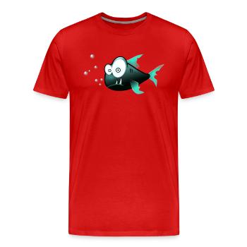 Poisson - T-shirt bio Premium Homme - rouge - Devant - Damien (186cm)