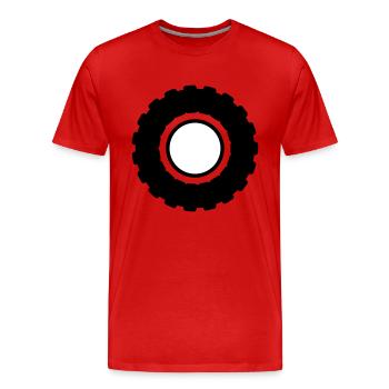 Pneu de tracteur - T-shirt bio Premium Homme - rouge - Devant - Damien (186cm)