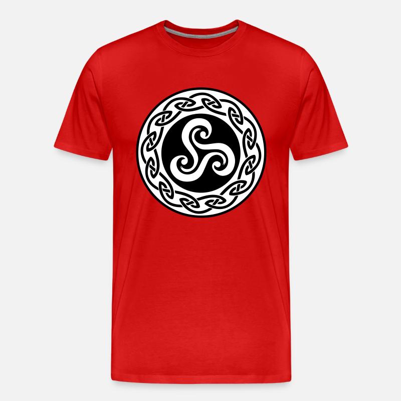 Triskell avec decor celte - T-shirt bio Premium Homme - rouge