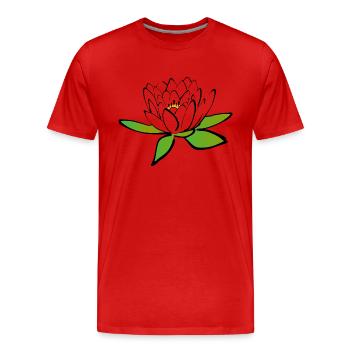 Lotus flower - Men's Premium Organic T-Shirt - red - Front - Damien (186cm)