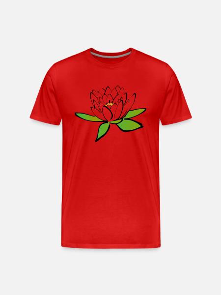 Lotusblume - Männer Premium Bio T-Shirt - Rot