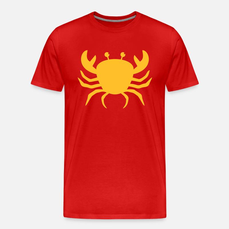 Krabbe Krebs Geschenk Sternzeichen Meeresbewohner - Männer Premium Bio T-Shirt - Rot