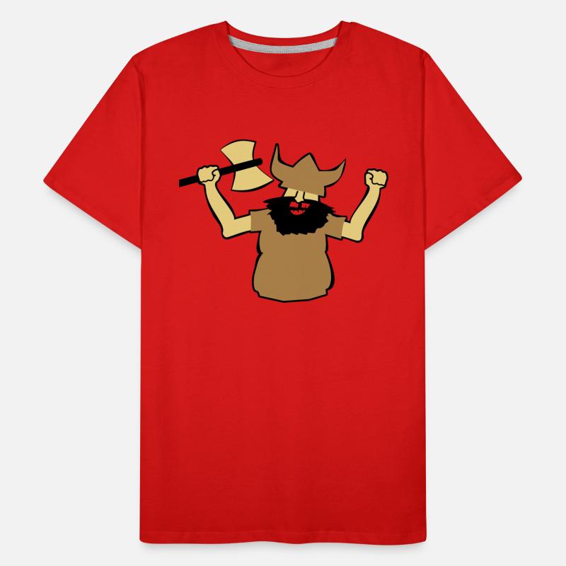 Viking Man Gift Strong Axe Beard Idea Earlier Men's Premium Organic T-Shirt