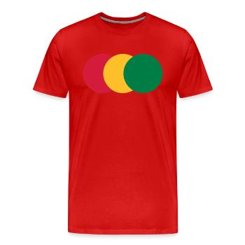 RED YELLOW GREEN - AMPEL / TRAFFIC LIGHTS - Men's Premium Organic T-Shirt - red - Front - Damien (186cm)