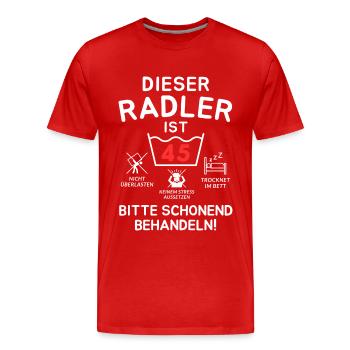 Dieser Radler ist 45. Schonend behandeln - Männer Premium Bio T-Shirt - Rot - Vorne - Damien (186cm)