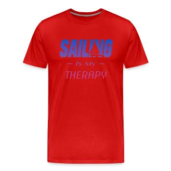 Segeln / Segler / Sailing - Männer Premium Bio T-Shirt - Rot - Vorne - Damien (186cm)
