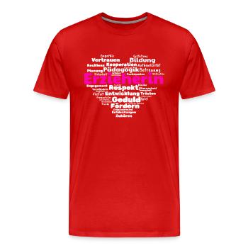 Erzieherin Bildung Betreuung Erziehung - Männer Premium Bio T-Shirt - Rot - Vorne - Damien (186cm)