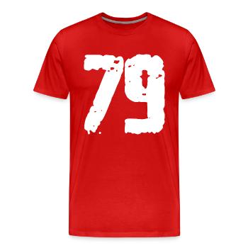 79 Number Vintage - Men's Premium Organic T-Shirt - red - Front - Damien (186cm)