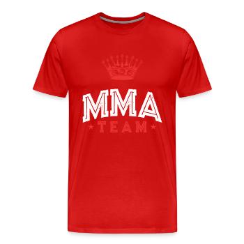L’équipe Mma - T-shirt bio Premium Homme - rouge - Devant - Damien (186cm)