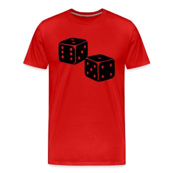 Würfel,spiel,spieler - Männer Premium Bio T-Shirt - Rot - Vorne - Damien (186cm)