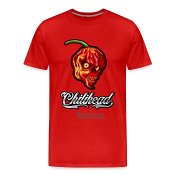 Chili Design Chilihead - Männer Premium Bio T-Shirt - Rot - Vorne - Damien (186cm)