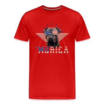 Mastiff Sunglasses Murica America Gift - Men's Premium Organic T-Shirt - red - Front - Damien (186cm)
