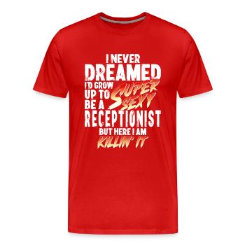 Super Sexy Réceptionniste Réceptionniste Cadeau - T-shirt bio Premium Homme - rouge - Devant - Damien (186cm)
