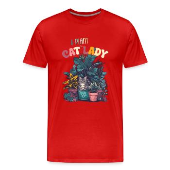 Chat Et Plante Dame Jardinier Jardinier Amoureux Du Jardin - T-shirt bio Premium Homme - rouge - Devant - Damien (186cm)