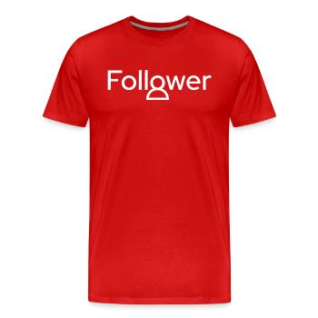 Followers - Men's Premium Organic T-Shirt - red - Front - Damien (186cm)