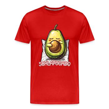 Schlafocado Avocado Morning Grouch Coffee Gift - Men's Premium Organic T-Shirt - red - Front - Damien (186cm)