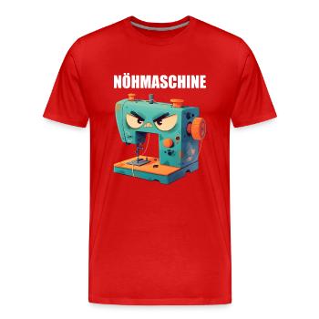 Machine à coudre Machine à coudre Couture Drôle Tailleur - T-shirt bio Premium Homme - rouge - Devant - Damien (186cm)