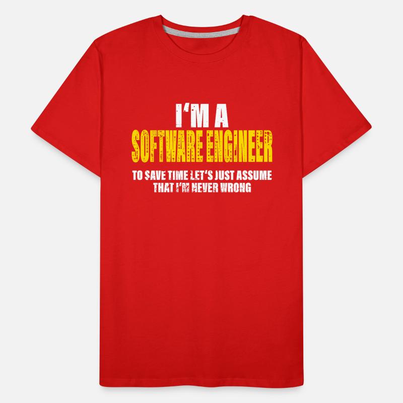 Software Engineer Funny Profession Colleague Gift Men's Premium Organic T-Shirt
