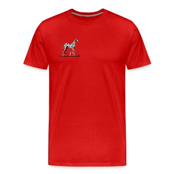 Hund & Welpe StreetArt - Männer Premium Bio T-Shirt - Rot - Vorne - Damien (186cm)