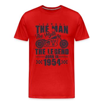 1954 Vintage homme mythe légende moto - T-shirt bio Premium Homme - rouge - Devant - Damien (186cm)