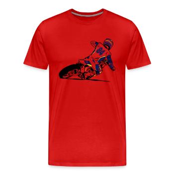 Supermoto - Männer Premium Bio T-Shirt - Rot - Vorne - Damien (186cm)