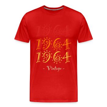 Jahrgang 1964 - Männer Premium Bio T-Shirt - Rot - Vorne - Damien (186cm)