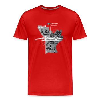 Uerdingen am Rhein 360° - Männer Premium Bio T-Shirt - Rot - Vorne - Damien (186cm)
