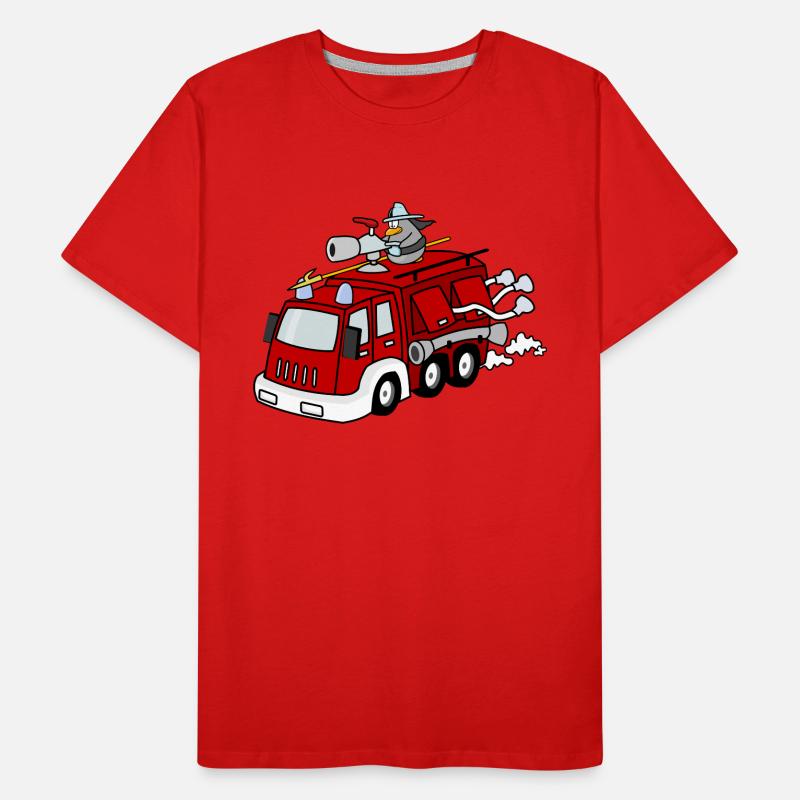 feu de pompier pompier pompier camion de pompier T-shirt bio Premium Homme