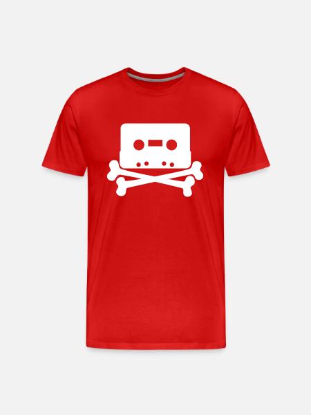 Cassette skull - Men's Premium Organic T-Shirt - red