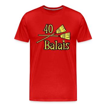 40 balais ans - T-shirt bio Premium Homme - rouge - Devant - Damien (186cm)