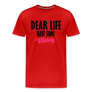 dear life - Men's Premium Organic T-Shirt - red - Front - Damien (186cm)