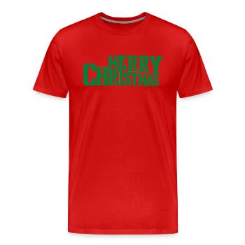 Merry christmas - T-shirt bio Premium Homme - rouge - Devant - Damien (186cm)