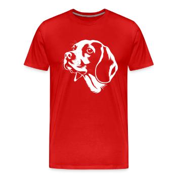 Hund Dog Beagle Bestseller Shirt - Männer Premium Bio T-Shirt - Rot - Vorne - Damien (186cm)
