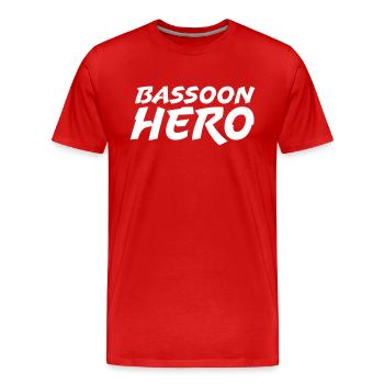 Bassoon Hero - T-shirt bio Premium Homme - rouge - Devant - Damien (186cm)