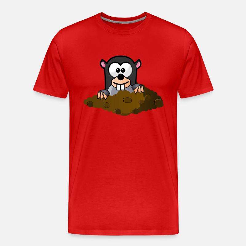 Maulwurf - Männer Premium Bio T-Shirt - Rot