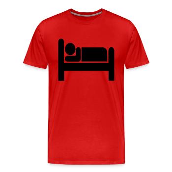 bett bed schlafen schlafzimmer sleeping room65 - Männer Premium Bio T-Shirt - Rot - Vorne - Damien (186cm)