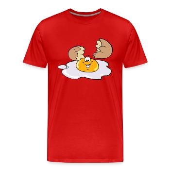 Fried Egg Egg - Men's Premium Organic T-Shirt - red - Front - Damien (186cm)