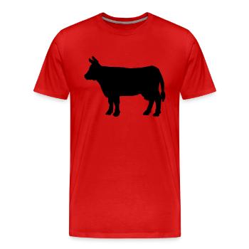 Beef cow animal - Men's Premium Organic T-Shirt - red - Front - Damien (186cm)