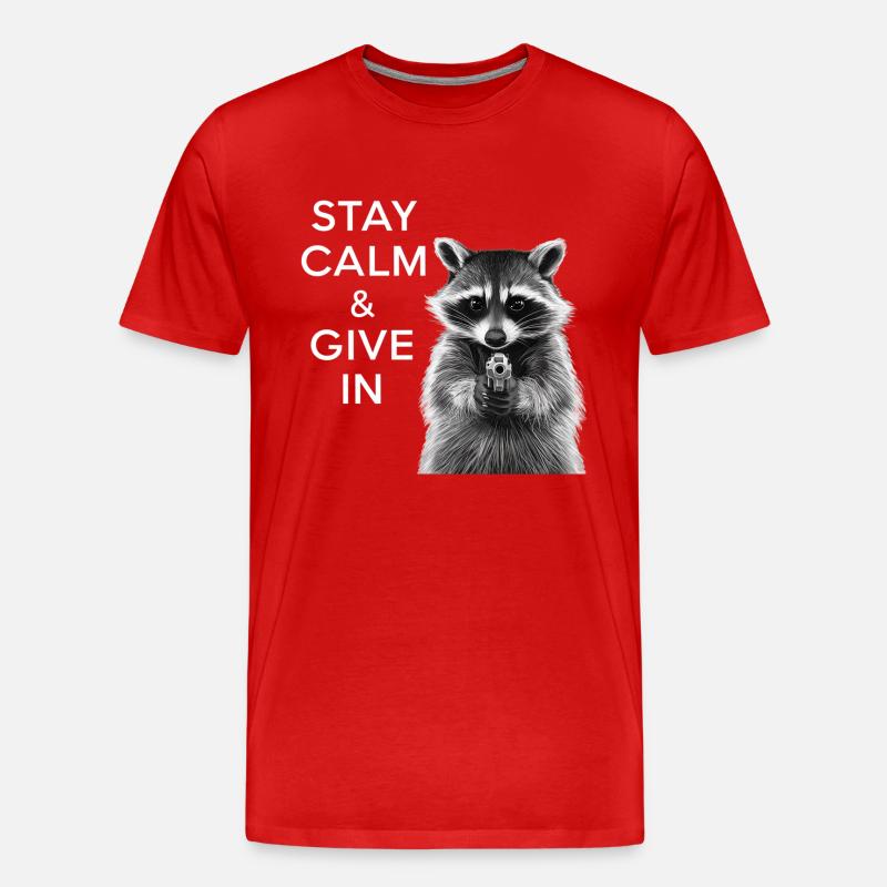 Meme Waschbär - Männer Premium Bio T-Shirt - Rot