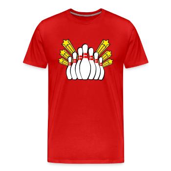 bowling - T-shirt bio Premium Homme - rouge - Devant - Damien (186cm)