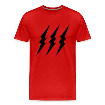 éclairs - T-shirt bio Premium Homme - rouge - Devant - Damien (186cm)
