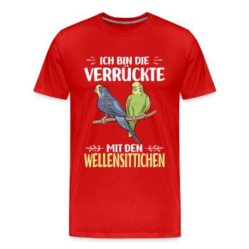 Wellensittich - Männer Premium Bio T-Shirt - Rot - Vorne - Damien (186cm)