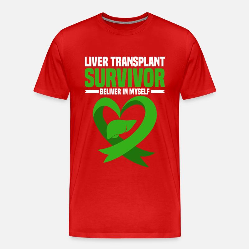 Lebertransplantation - Männer Premium Bio T-Shirt - Rot